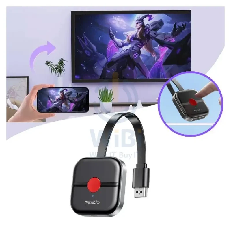Yesido TV10 Transmitter Screen Display Receiver - 2.4GHz / Wireless - Black