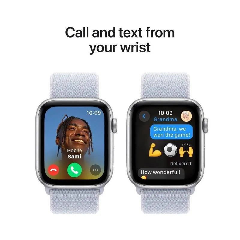 Apple Watch SE (2nd Gen) with Sport Loop - LTPO OLED / 40mm / Bluetooth / Wi-Fi / Silver Aluminum Blue Cloud