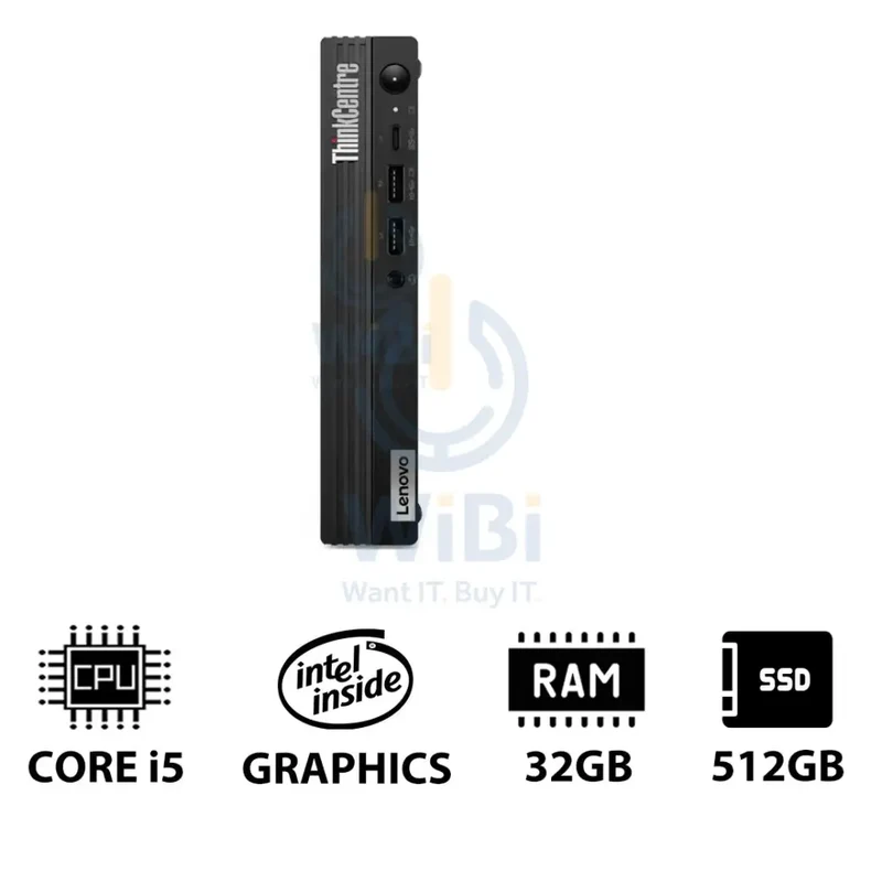 Lenovo ThinkCentre M70q Gen 4 Tiny - i5 / 32GB / 512GB (NVMe M.2 SSD) / Win 11 Pro / 1YW - Desktop