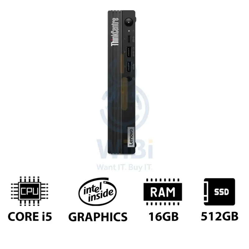 Lenovo ThinkCentre M70q Gen 4 Tiny - i5 / 16GB / 512GB (NVMe M.2 SSD) / Win 11 Pro / 1YW - Desktop