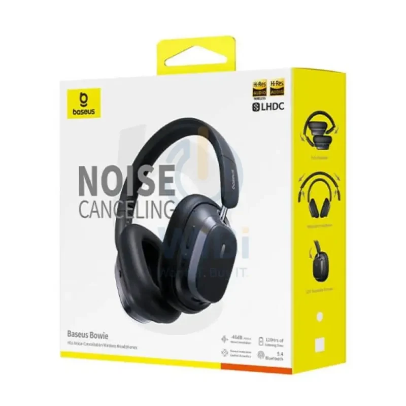 Baseus Bowie H1s Noise-Cancellation Wireless Headphones - Cluster Black