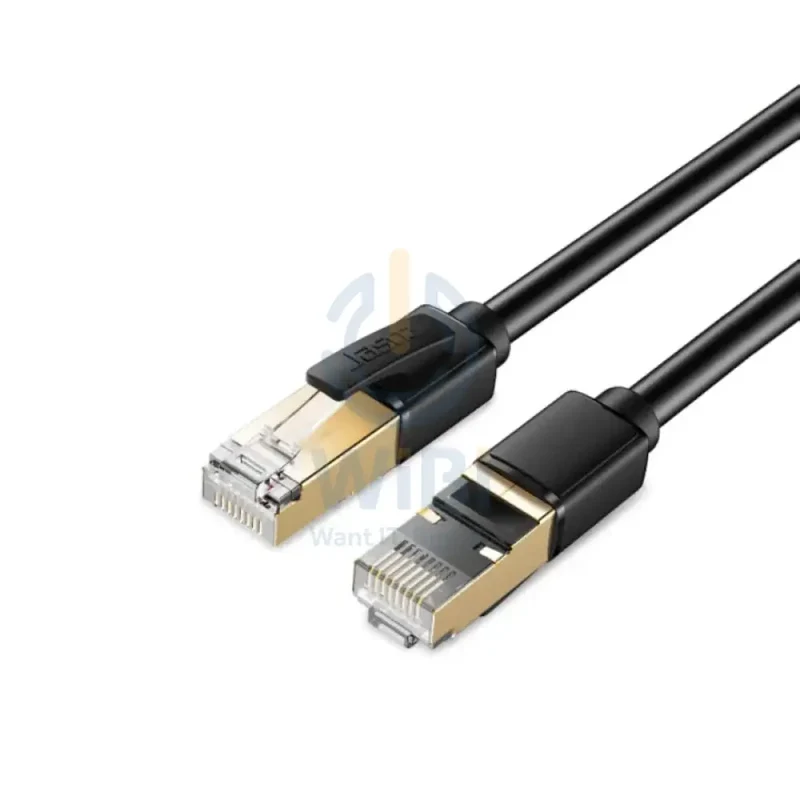 كابل شبكة جاسوز إيثرنت RJ-45 كات 8 / بسرعة 40 جيجابت/ثانية / بطول 2 متر / أسود