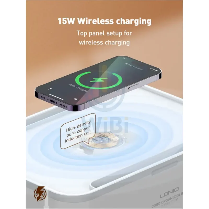 صندوق مشترك طاقة لدنيو SN5310W بإدارة لاسلكية، بقدرة 2500 واط، خمسة مخارج، باللون الأبيض
