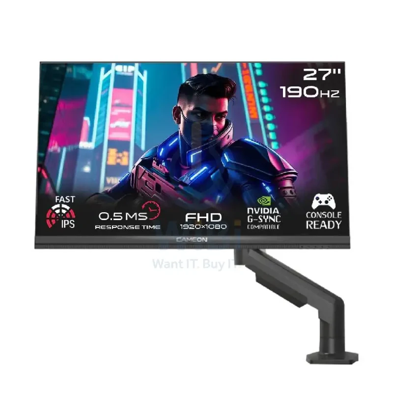 GameOn GOM27FHD190IPSX Midnight Pro X Series Gaming Monitor - 27" FHD / 190Hz / DisplayPort / HDMI / Audio Out - Black