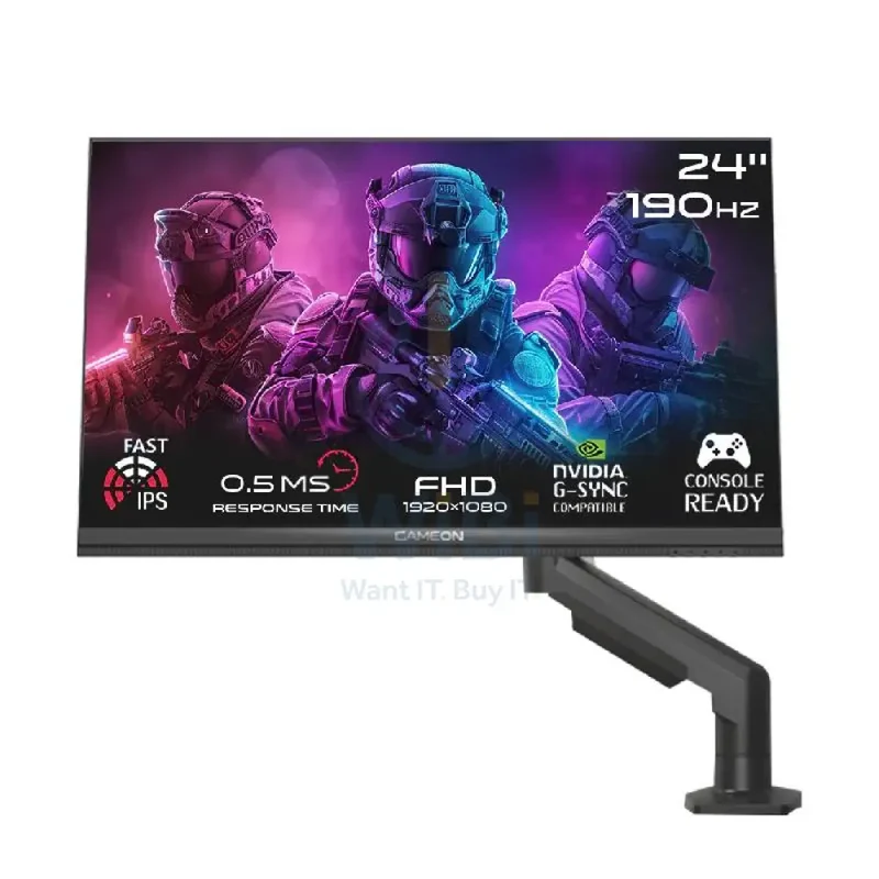 GameOn GOM24FHD190IPSX Midnight Pro X Series Gaming Monitor - 24" FHD / 190Hz / DisplayPort / HDMI / Audio Out - Black