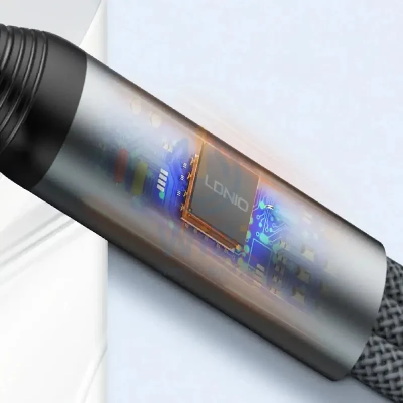 LDNIO LC94C 3-in-1 Fast Charging data Cable - 100W / 1.2 Meter / Type-C / Lightning / Micro USB / Grey