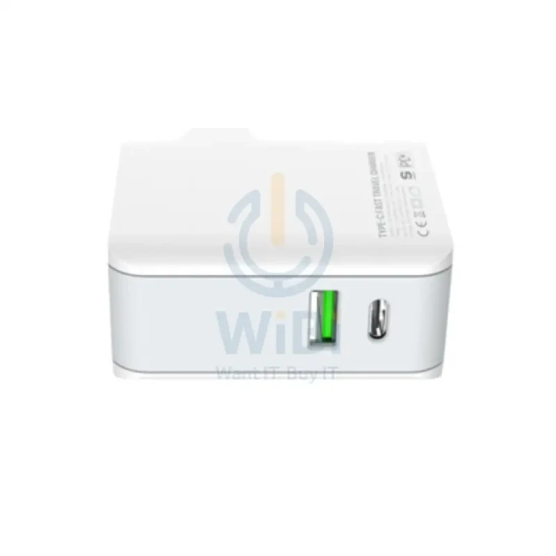 LDNIO A4403C Dual USB Ports Fast Wall Charger - 30W / USB-A / Type-C / White