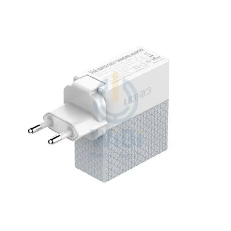 شاحن حائط سريع إل دي نيو A2620C - 65 واط / USB-A / تايب سي / أبيض