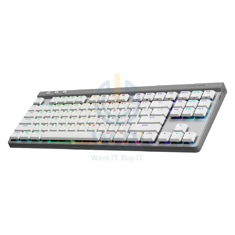 لوحة مفاتيح ألعاب ميكانيكية لوجيتك G515 لايت سبيد TKL - لاسلكية / RGB / سويتش ملموس / أبيض