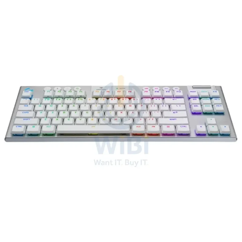لوحة مفاتيح ألعاب ميكانيكية لوجيتك G915 X لايت سبيد TKL - لاسلكية / RGB / مفاتيح ذات استجابة لمسية / أبيض
