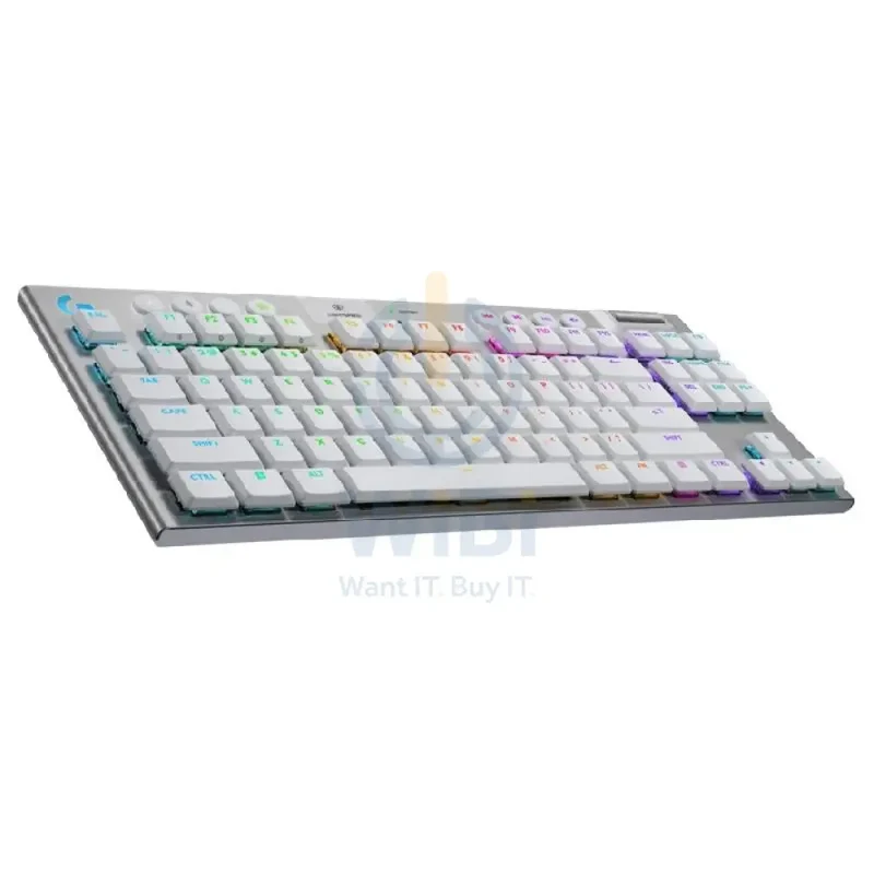 لوحة مفاتيح ألعاب ميكانيكية لوجيتك G915 X لايت سبيد TKL - لاسلكية / RGB / مفاتيح ذات استجابة لمسية / أبيض