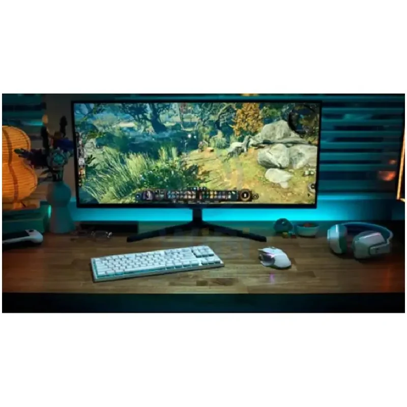 لوحة مفاتيح ألعاب ميكانيكية لوجيتك G915 X لايت سبيد TKL - لاسلكية / RGB / مفاتيح ذات استجابة لمسية / أبيض