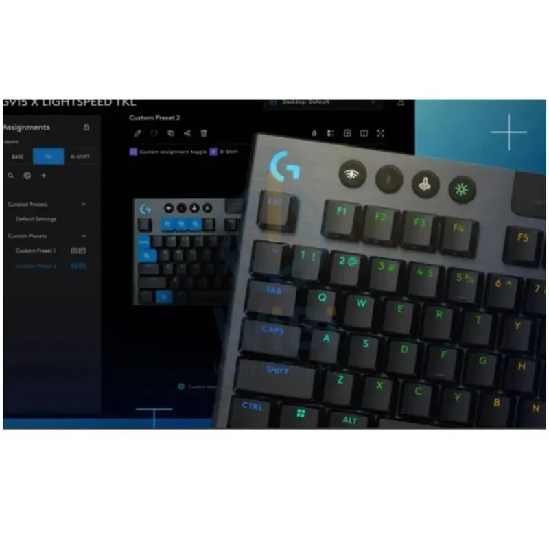لوحة مفاتيح ألعاب ميكانيكية لوجيتك G915 X لايت سبيد TKL - لاسلكية / RGB / سويتش بنقرة مسموعة / أسود