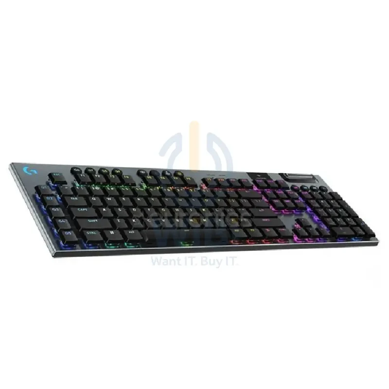 لوحة مفاتيح ألعاب ميكانيكية لوجيتك G915 X لايت سبيد، لاسلكية، RGB، لمسية، باللون الأسود