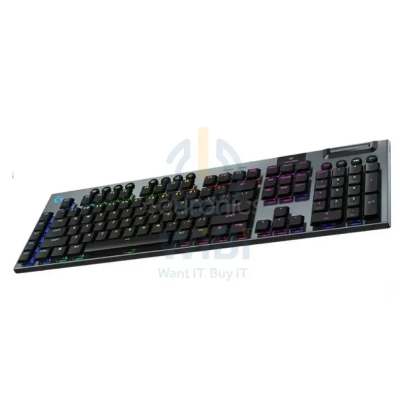 لوحة مفاتيح ألعاب ميكانيكية لوجيتك G915 X لايت سبيد، لاسلكية، RGB، لمسية، باللون الأسود