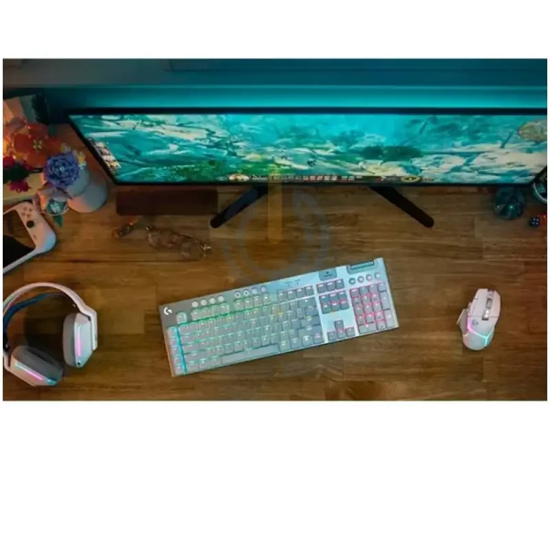 لوحة مفاتيح ألعاب ميكانيكية لوجيتك G915 X لايت سبيد، لاسلكية، RGB، لمسية، باللون الأسود