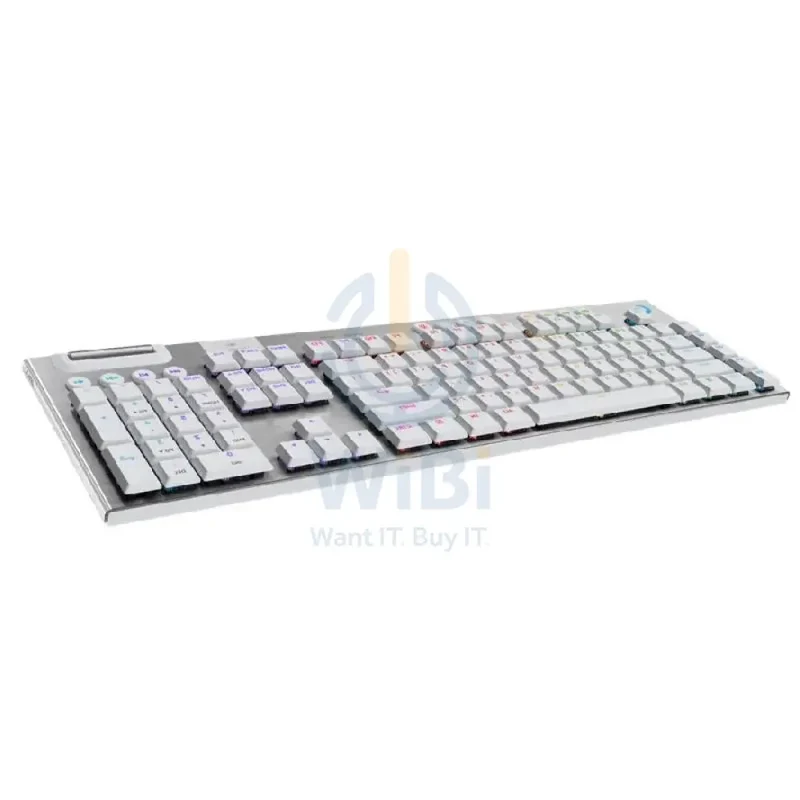 لوحة مفاتيح ألعاب ميكانيكية لوجيتك G915 X لايت سبيد، لاسلكية، RGB، لمسية، باللون الأبيض