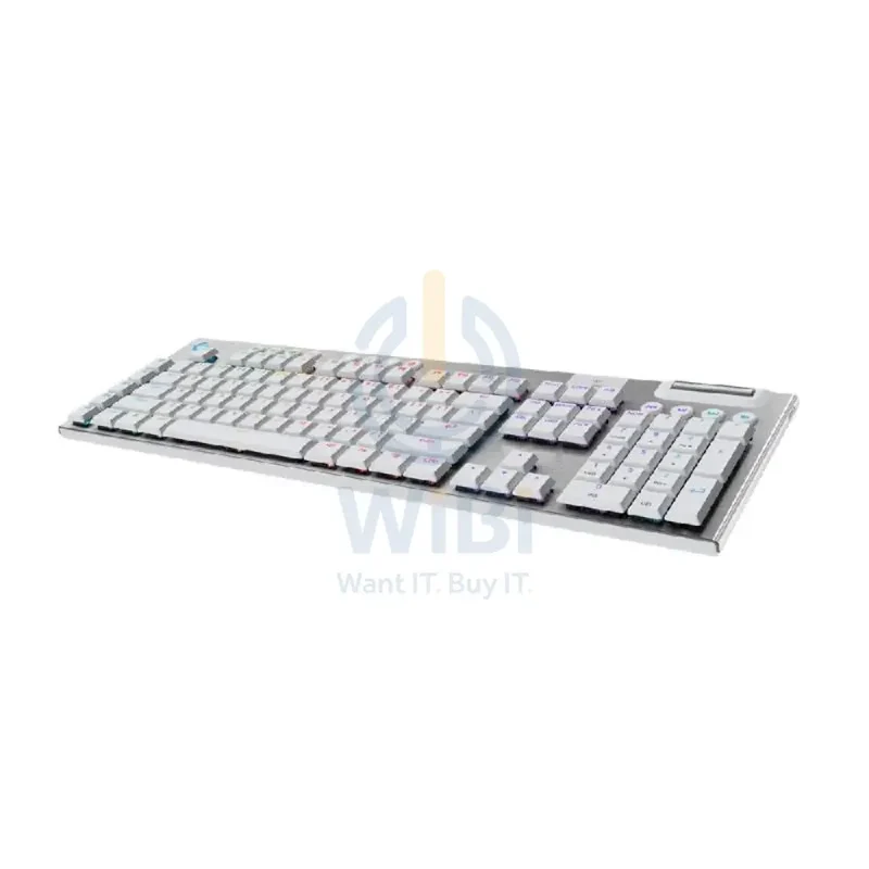 لوحة مفاتيح ألعاب ميكانيكية لوجيتك G915 X لايت سبيد، لاسلكية، RGB، لمسية، باللون الأبيض