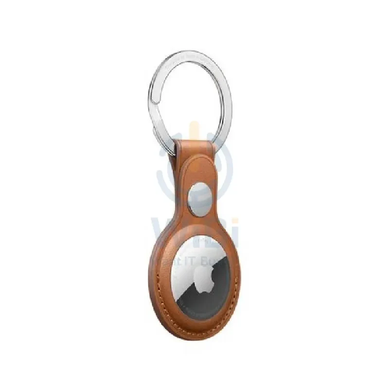 Apple AirTag Leather Key Ring - Saddle Brown