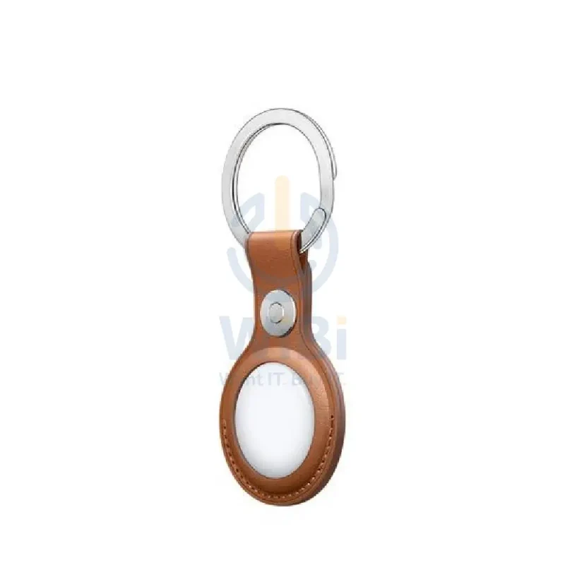 Apple AirTag Leather Key Ring - Saddle Brown