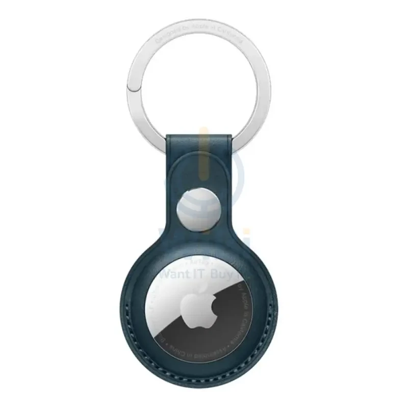 Apple AirTag Leather Key Ring - Baltic Blue