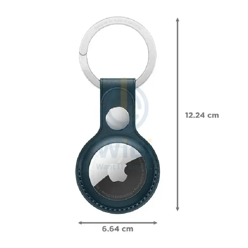 Apple AirTag Leather Key Ring - Baltic Blue