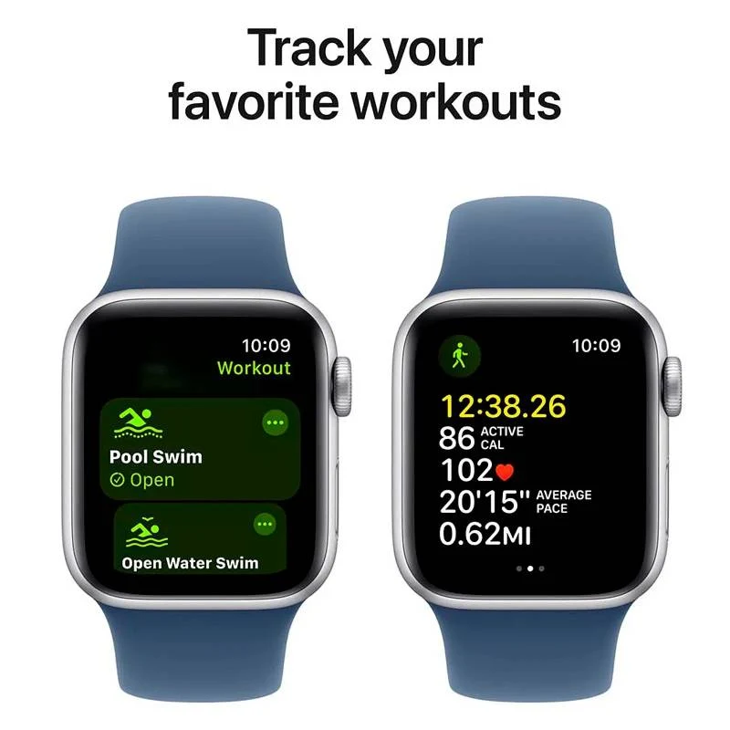 Apple Watch SE (2nd Gen) with Sport Band - LTPO OLED / 44mm / Medium/Large / Bluetooth / Wi-Fi / Denim Blue