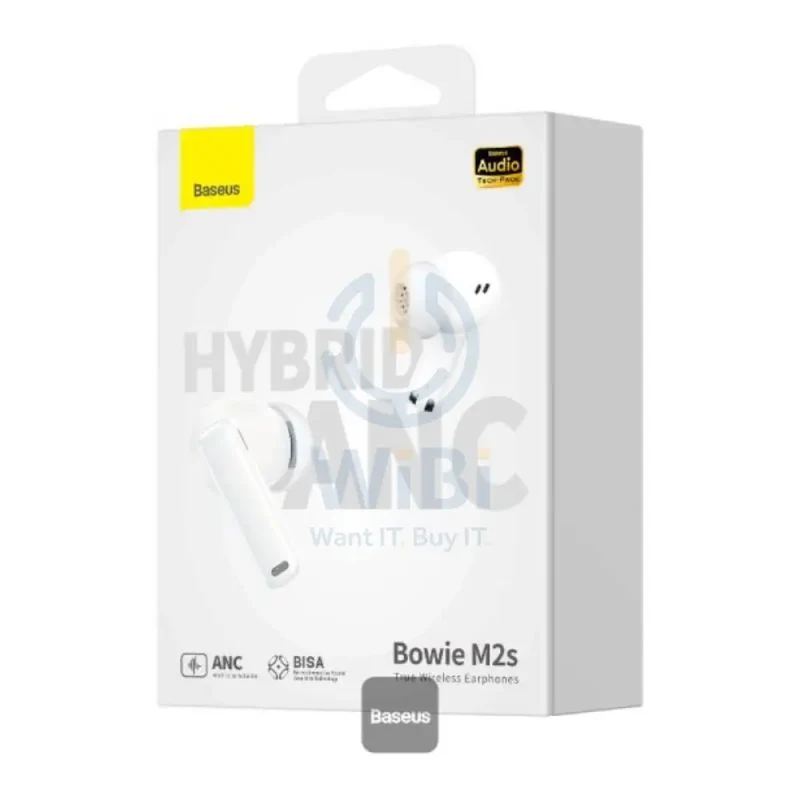 Baseus Bowie M2s True Wireless Earbuds - Moon White