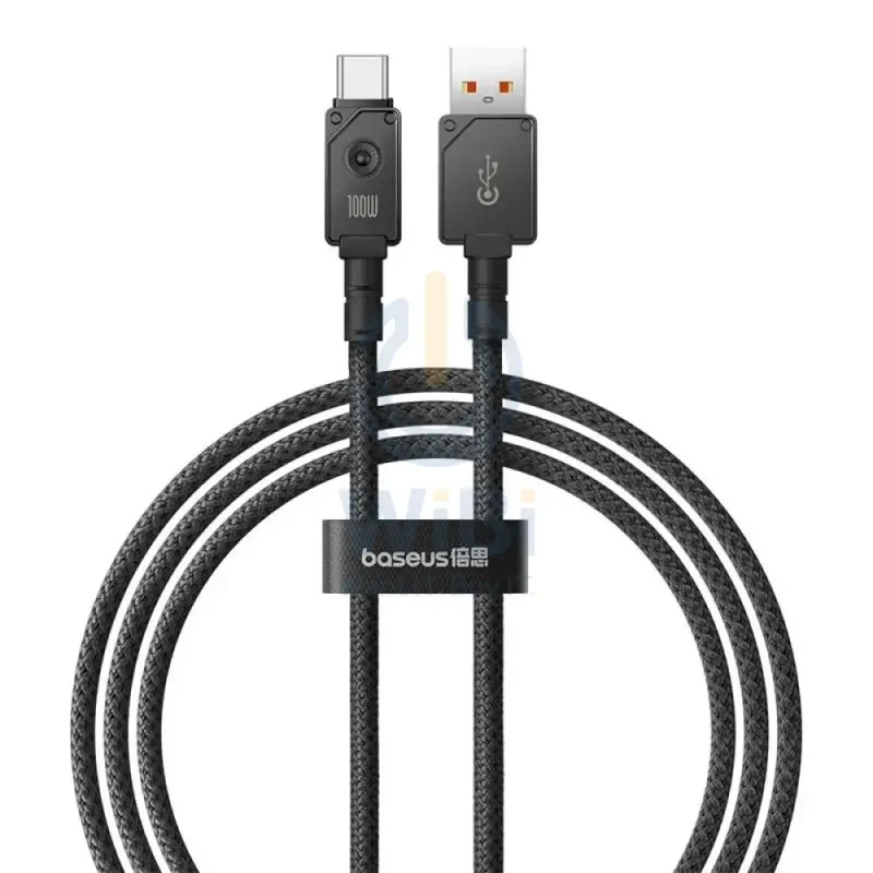 Baseus Unbreakable Series Fast Charging Data Cable - USB-A / USB-C / 1 Meter / 100W / Cluster Black