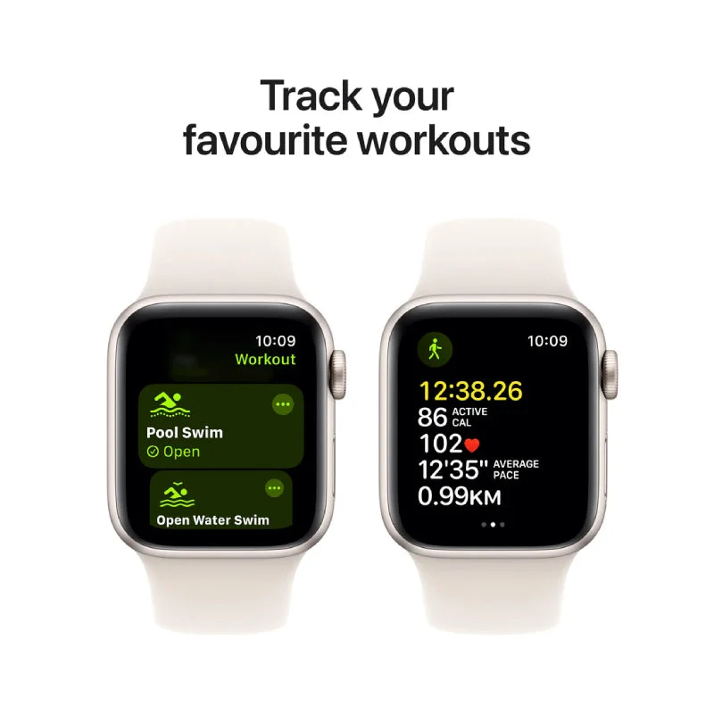 Apple Watch SE (2nd Gen) with Sport Band - LTPO OLED / 40mm / Small/Medium / Bluetooth / Wi-Fi / Starlight