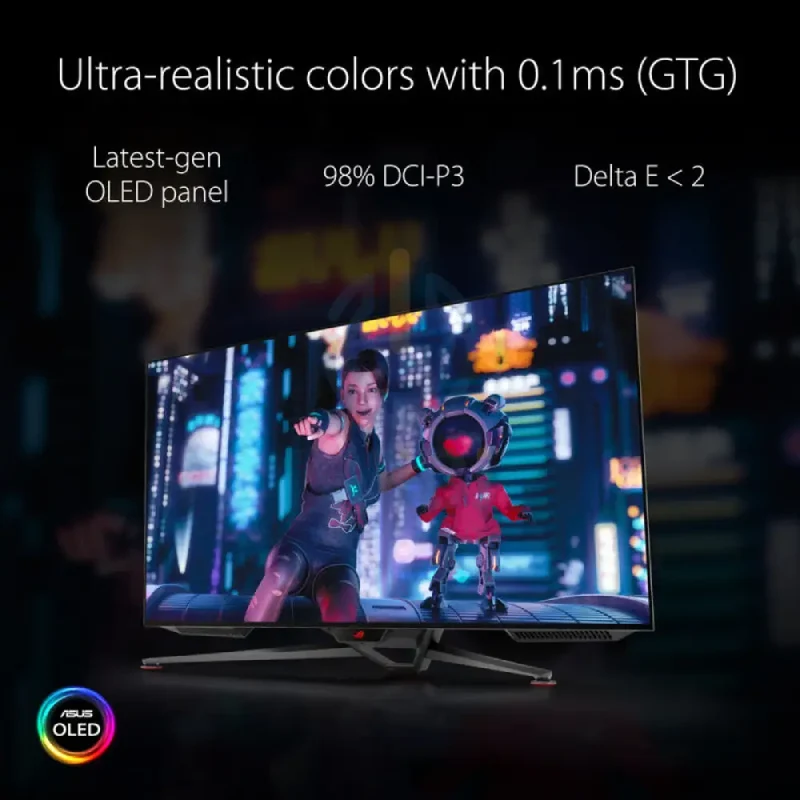 ASUS PG42UQ ROG Swift OLED - 41.5" 4K OLED / 0.1ms / 138Hz / USB 3.2 Gen 2 Type-A / HDMI (2.0/2.1) / DP 1.4 / Speaker / 3YW - Gaming Monitor