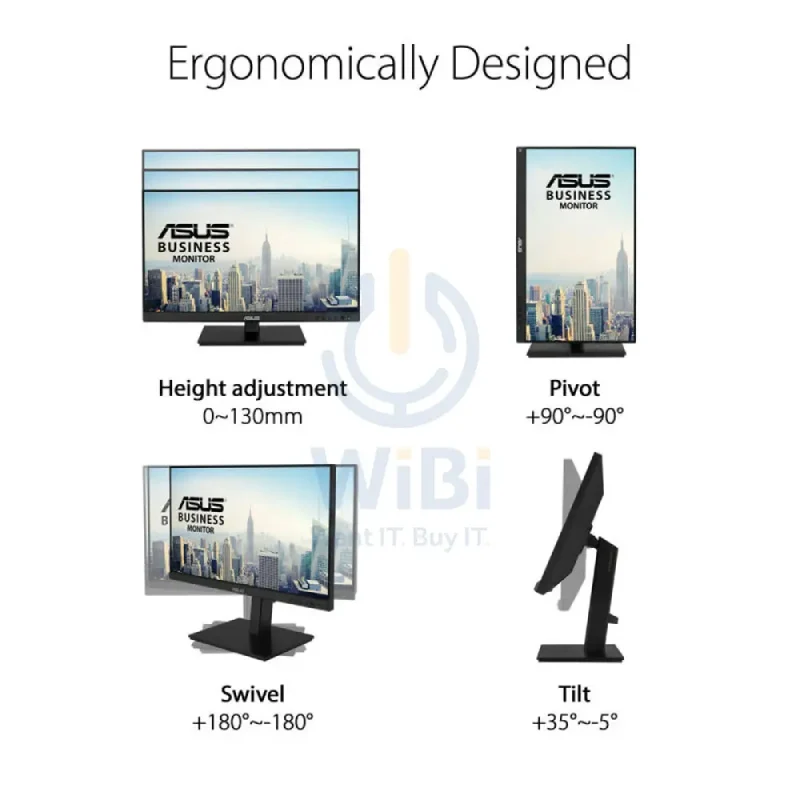 ASUS BE24ECSBT - 24" FHD Multi-Touch / 5ms / 75Hz / USB 3.2 Gen 1 Type-A / USB-C / DP 1.4 / HDMI 1.4 / Speaker / 3YW - Business Monitor