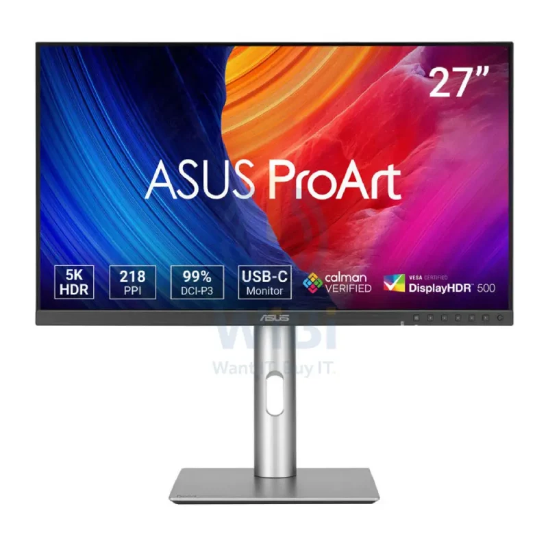 ASUS PA27JCV ProArt Display - 27" 5K / 5ms / 60Hz / USB 3.2 Gen 1 Type-A / USB 3.2 Gen 1 Type-C / USB-C / DP 1.4 / HDMI2.1 / Speaker / 3YW - Professional Monitor
