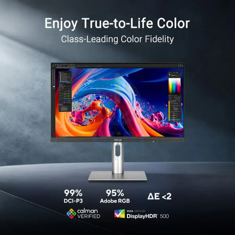 ASUS PA27JCV ProArt Display - 27" 5K / 5ms / 60Hz / USB 3.2 Gen 1 Type-A / USB 3.2 Gen 1 Type-C / USB-C / DP 1.4 / HDMI2.1 / Speaker / 3YW - Professional Monitor
