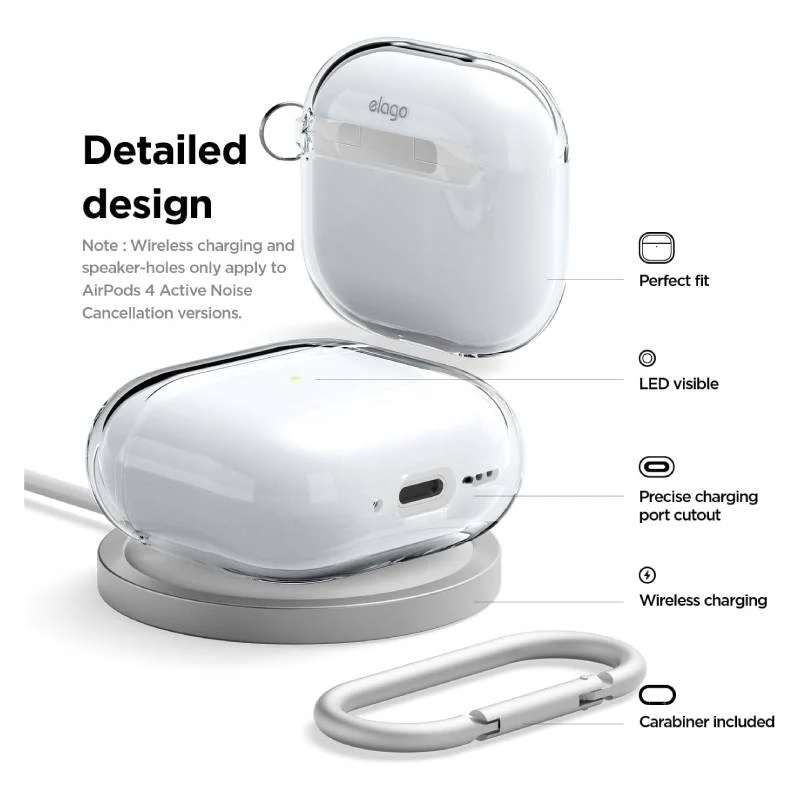 Elago AirPods 5/AirPods 4 Clear Hang case - Transparent