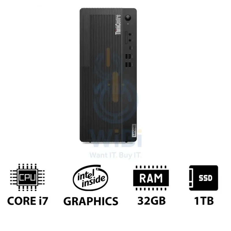 Lenovo ThinkCentre M70t Gen 5 - i7-14700 / 32GB / 1TB (NVMe M.2 SSD) / Win 11 Pro / 1YW / Eng/Arb - Desktop