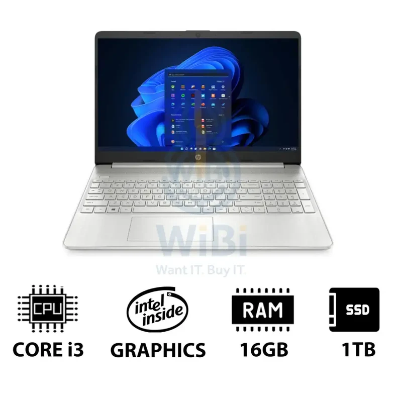 HP 15S-FQ5210NE - 15.6" FHD / i3 / 16GB / 1TB (NVMe M.2 SSD) / Win 11 Pro / 1YW / Natural silver - Laptop