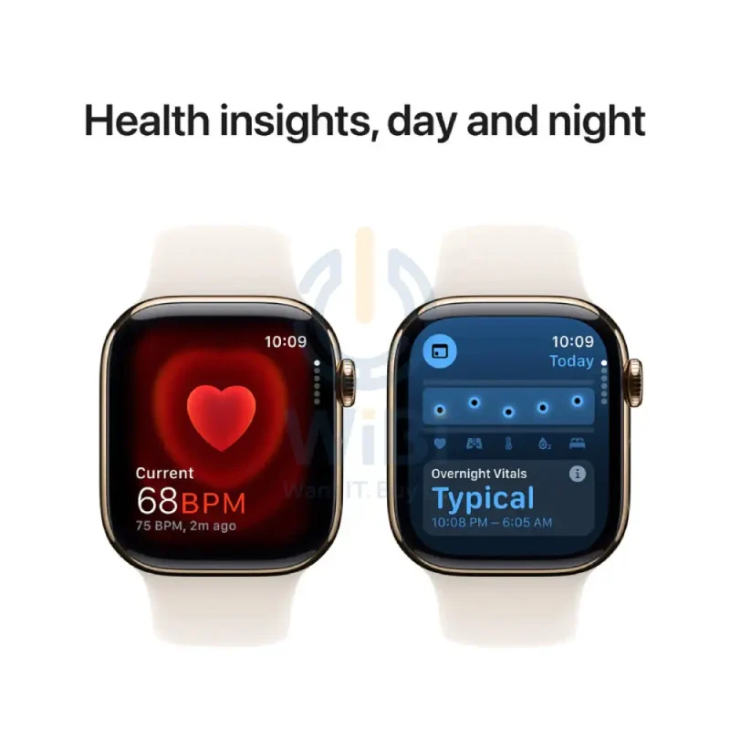 Apple Watch Series 10 with Sport Band - LTPO OLED / 64GB / 46mm / Medium/Large / Bluetooth / Wi-Fi / Cellular / Starlight