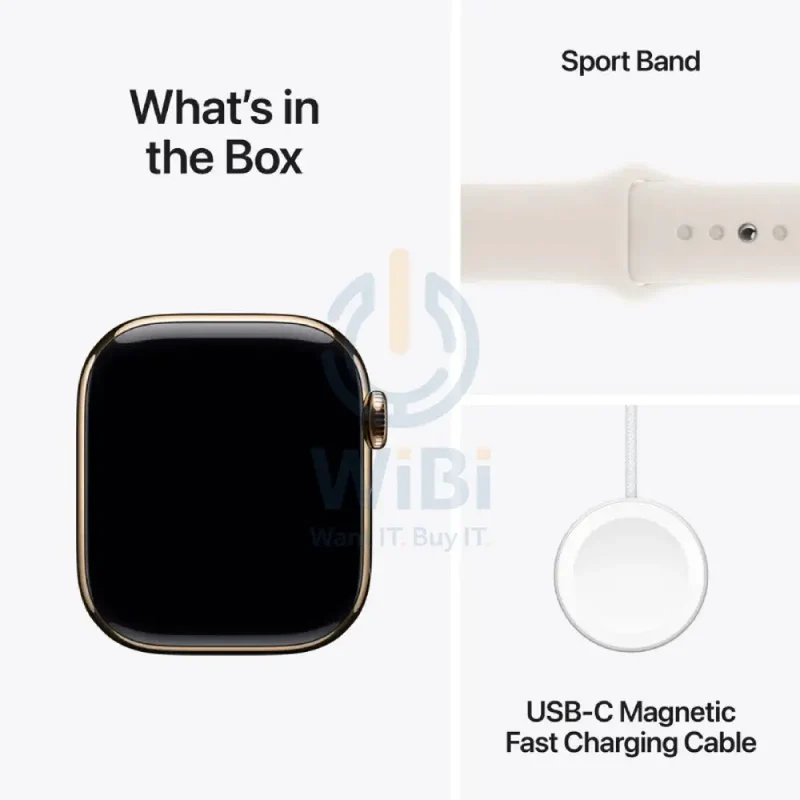 Apple Watch Series 10 with Sport Band - LTPO OLED / 64GB / 46mm / Medium/Large / Bluetooth / Wi-Fi / Cellular / Starlight