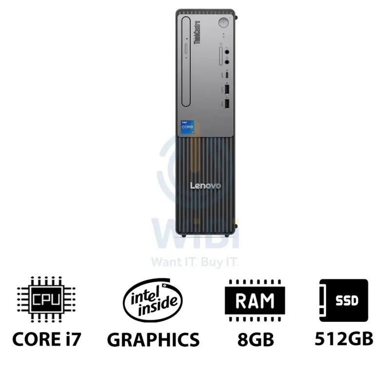 Lenovo ThinkCentre Neo 50s Gen 5 (SFF) - i7-14700 / 8GB / 512GB (NVMe M.2 SSD) / DOS (Without OS) / 1YW / Eng/Arb - Desktop
