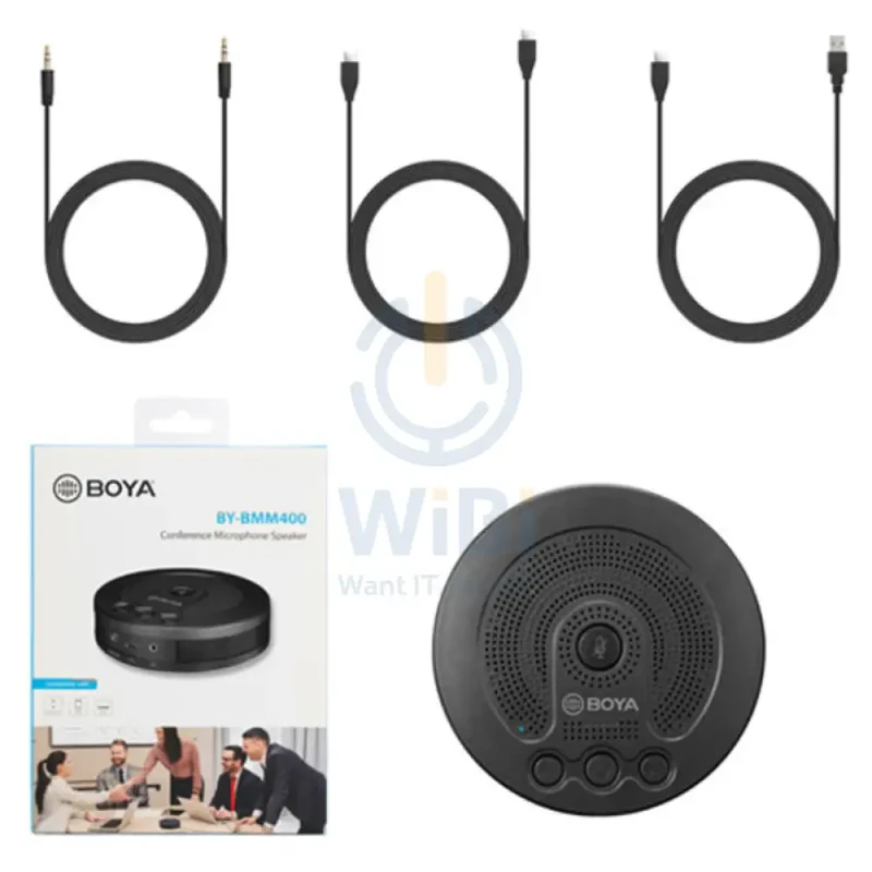 BOYA BY-BMM400 Battery-Powered Conference Microphone/Speaker - 40Hz / USB-C / USB-A / Black