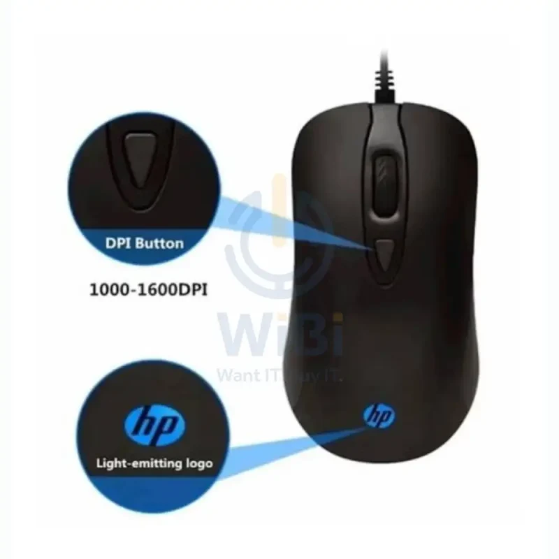 HP KM100 Gaming Keyboard and Mouse - English Keys / USB Wired / Combo Set / Black Color