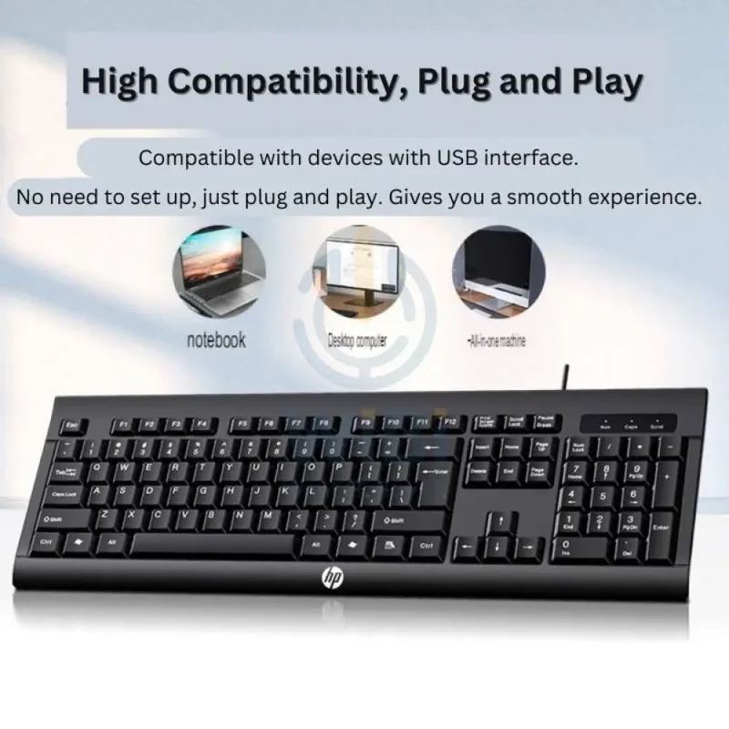 HP KM100 Gaming Keyboard and Mouse - English Keys / USB Wired / Combo Set / Black Color