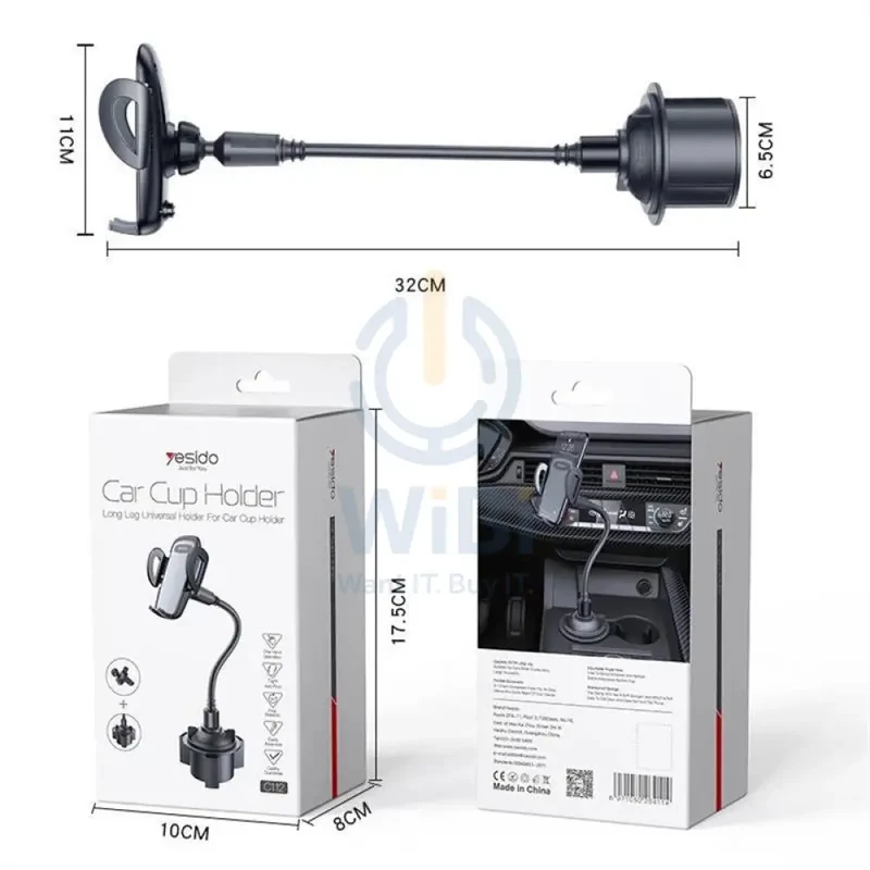 Yesido C112 Car Cup Holder - Car Mount / Black