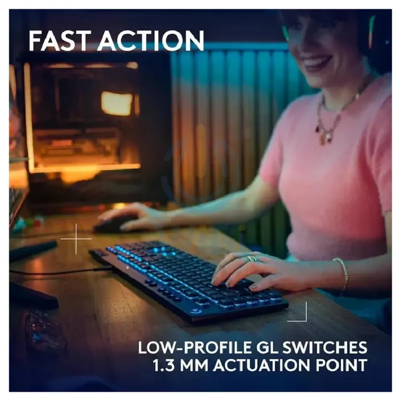 لوحة مفاتيح ألعاب ميكانيكية لوجيتك G915 X سلكية، RGB، لمسية
