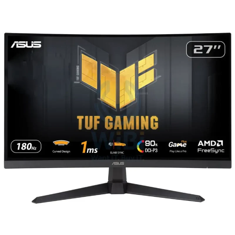 ASUS TUF VG27VQ3B Curved Gaming Monitor - 27" FHD / 1ms / 180Hz / HDMI 2.0/DisplayPort 1.2 / Speaker - Gaming Monitor