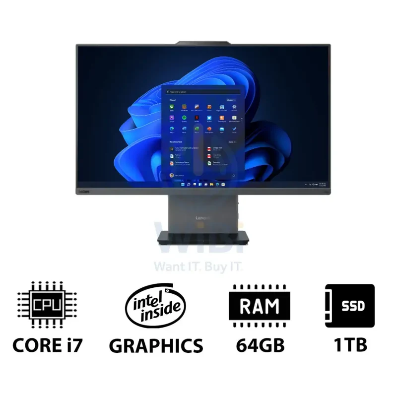 Lenovo ThinkCentre neo 50a 24 Gen 5 - i7 / 64GB / 1TB (NVMe M.2 SSD) / 23.8" FHD Non-Touch / Win 11 Pro / 1YW / Arb/Eng / Luna Grey - Desktop
