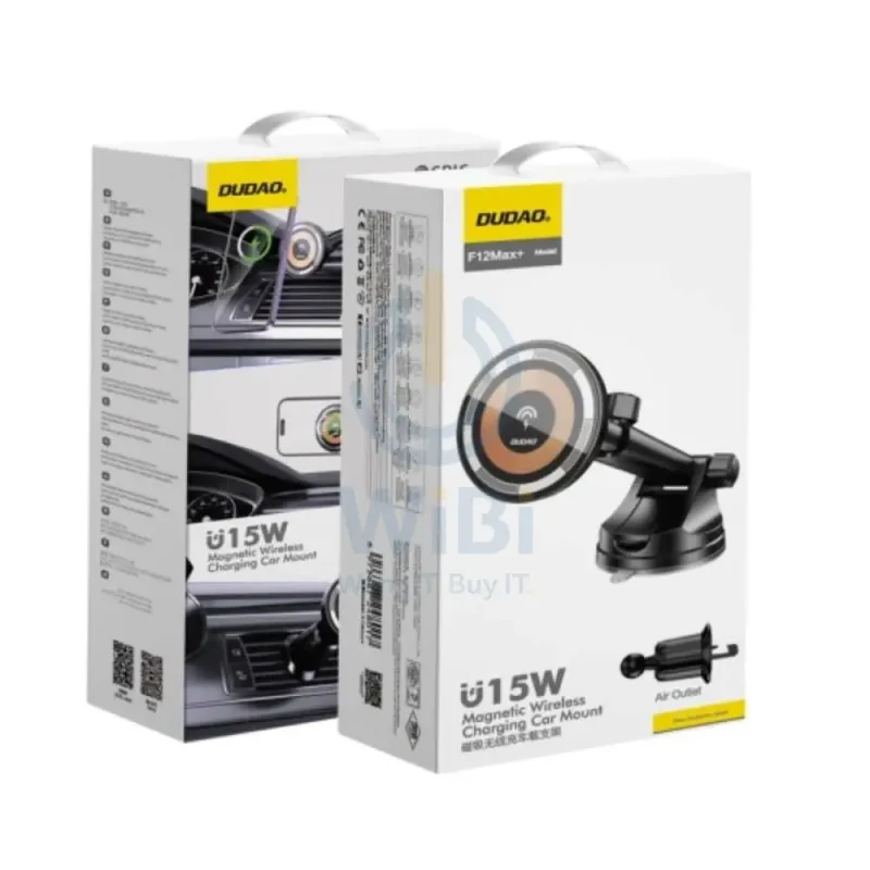 DUDAO F12 MAX+ Magnetic Charging Car Mount Holder - Black