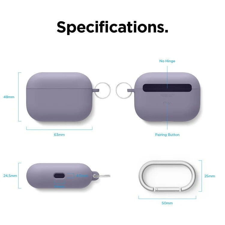 Elago AirPods Pro Liquid Hybrid Hang Case - Lavender Gray