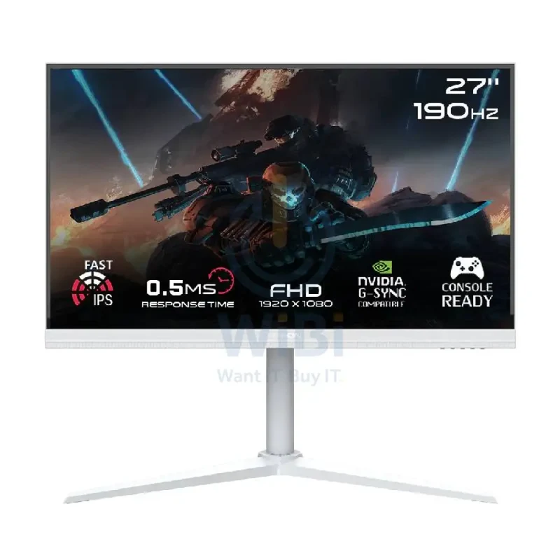 GameOn GOA27FHD190IPS Artic Pro Series Gaming Monitor - 27" FHD / 190Hz / DisplayPort / HDMI / Audio Out - White